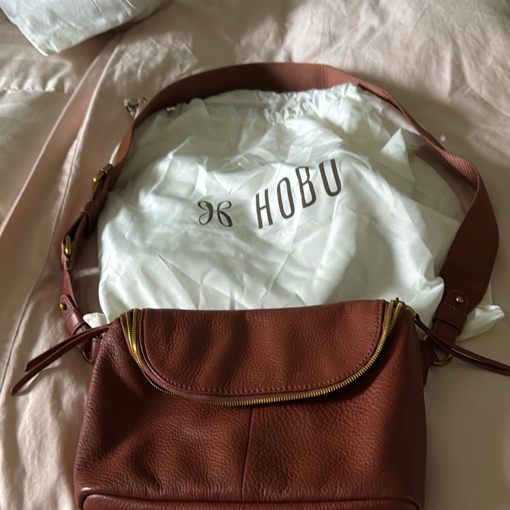 Hobo Brown Leather Crossbody Bag